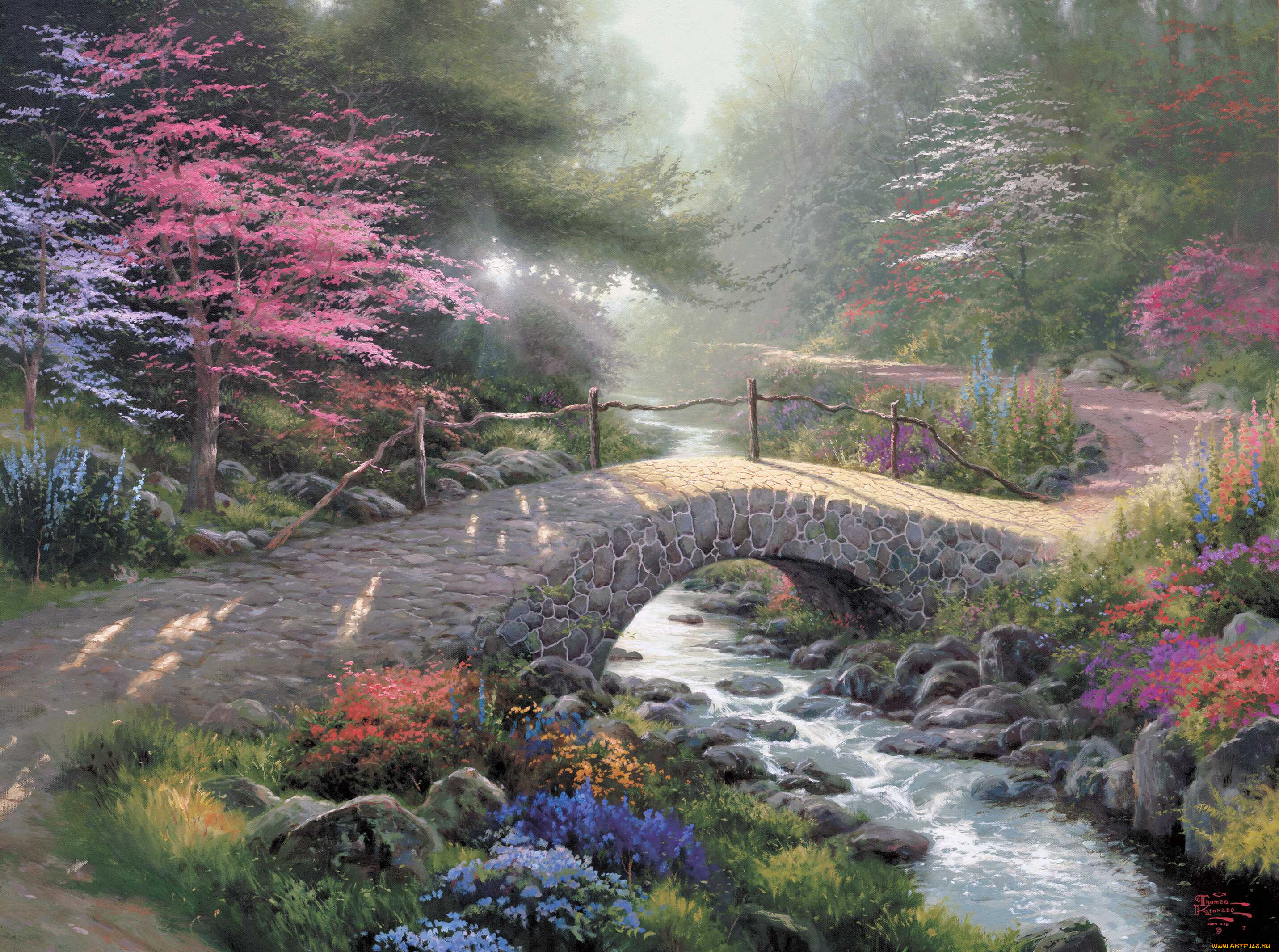 bridge of faith, , thomas kinkade, , , , , 